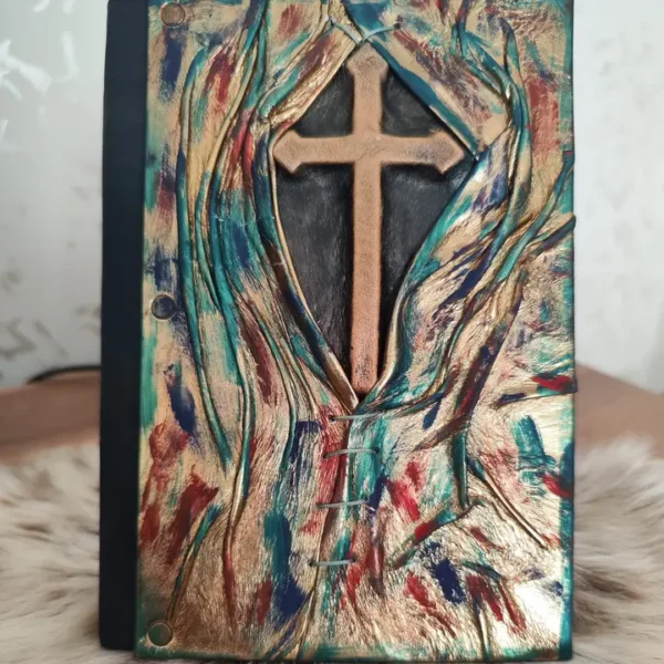 Christian Cross Design - Craft Leather Journal Diary w/Free Pen - Image 2